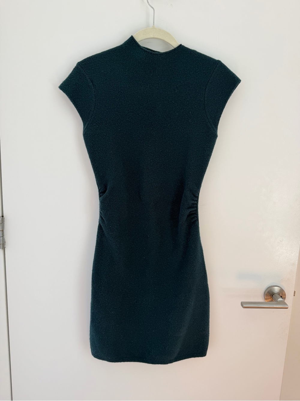 Teal fitted sweater dress